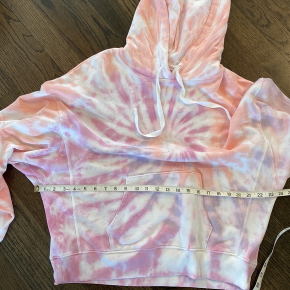 American Eagle Tie Dye Hoodie Hooded Sweatshirt Small S EUC Pink White Purple - Picture 3 of 6